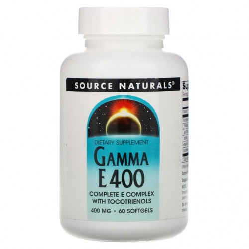 Source Naturals, 감마 E 400 복합체, 토코트리에놀 함유, 400mg, 소프트젤 60개