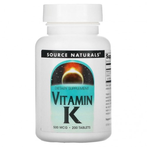Source Naturals, 비타민 K, 500 마이크로그램, 200 정