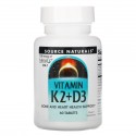 Source Naturals, 비타민K2 + D3, 60정