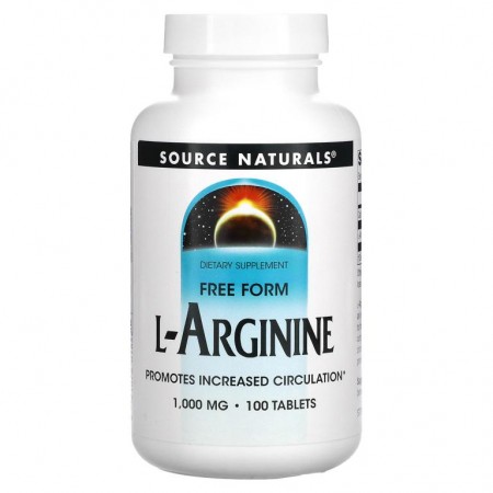 Source Naturals, L-아르기닌, 프리 폼, 1000 mg, 100 정
