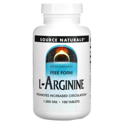 Source Naturals, L-아르기닌, 프리 폼, 1000 mg, 100 정