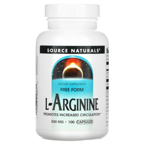 Source Naturals, L-아르기닌, 프리 폼, 500 mg, 100 정