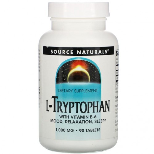 Source Naturals, L-트립토판, 1,000mg, 90정