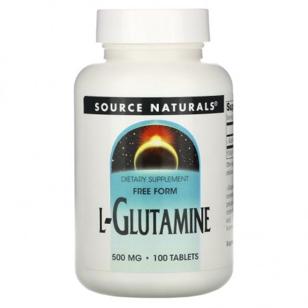 Source Naturals, L-글루타민, 500 mg, 100 타블렛