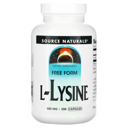 Source Naturals, L-라이신, 500 mg, 200 캡슐