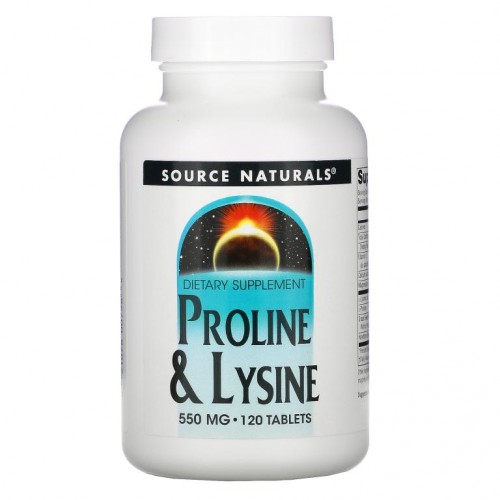 Source Naturals, L-프롤린 & L-라이신, 550mg, 120정