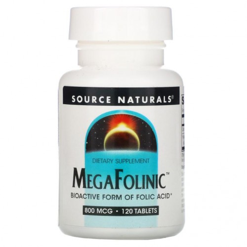 Source Naturals, MegaFolinic, 800 mcg, 120 정