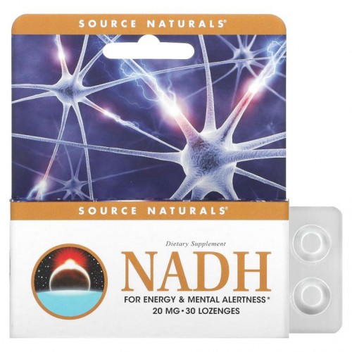 Source Naturals, NADH, 20 밀리그램, 30 설하정