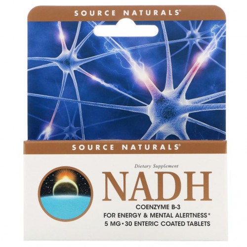 Source Naturals, NADH, 코엔자임 B-3, 5 mg, 30 타블렛
