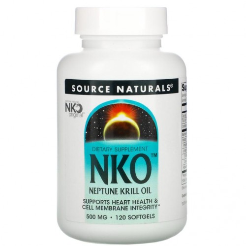 Source Naturals, NKO, 넵튠 크릴 오일, 500mg, 소프트젤 120정