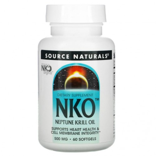 Source Naturals, NKO, 넵튠 크릴 오일, 500mg, 소프트젤 60정