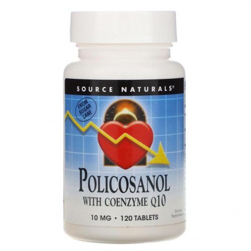 Source Naturals, 코엔자임 Q10 함유 폴리코사놀, 10mg, 120정