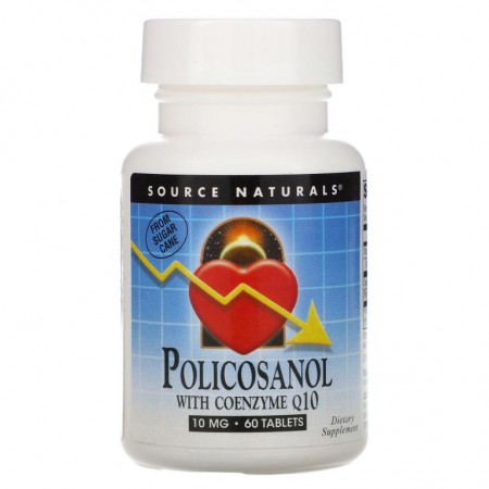 Source Naturals, 코엔자임 Q10 함유 폴리코사놀, 10mg, 60정