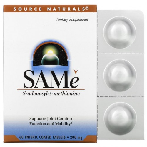 Source Naturals, SAMe(토실레이트 이황산염), 200mg, 장용성 코팅 정제 60정