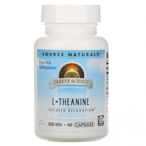 Source Naturals, Serene Science, L-테아닌, 200mg, 캡슐 60정