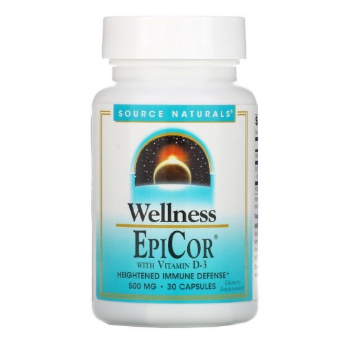 Source Naturals, Wellness, EpiCor, 비타민D-3 함유, 500mg, 캡슐 30정