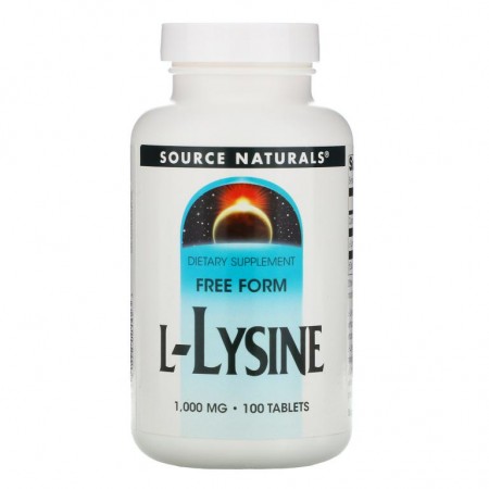 Source Naturals, l-라이신, 1,000mg, 100정