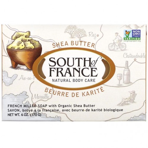South of France, 유기농 시어버터 함유 프렌치 밀드 비누, 170g(6oz)
