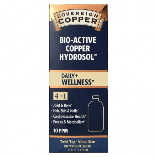 Sovereign Silver, Bio-Active Copper Hydrosol, 473ml(16fl oz)