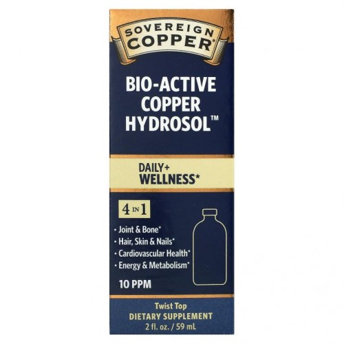 Sovereign Silver, Bio-Active Copper Hydrosol, 59ml(2fl oz)