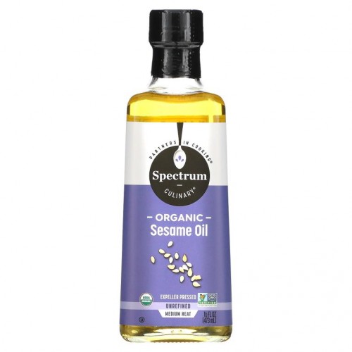 Spectrum Culinary, 유기농 참기름, 비정제, 16 액량 온스 (473 ml)