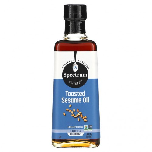 Spectrum Culinary, 볶은 참기름, 비정제된, 16 액량 온스(473 ml)