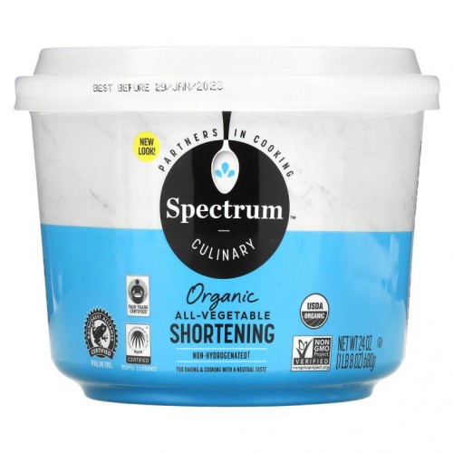 Spectrum Culinary, 오가닉 올 베지터블 쇼트닝 , 24 온즈 (680 g)