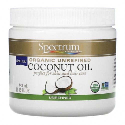 Spectrum Essentials, 오가닉, 코코넛 오일, 비정제, 15 fl oz (443 ml)