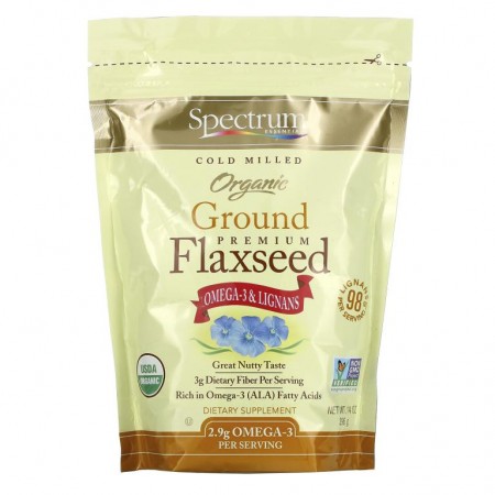 Spectrum Essentials, 유기농 분쇄 프리미엄 아마씨, 396g(14oz)