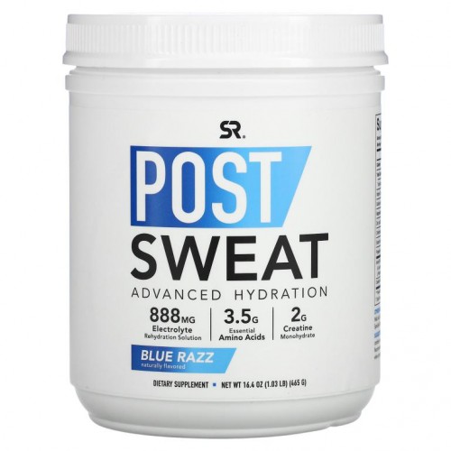 Sports Research, 포스트 스웨트 어드밴스드 하이드레이션, 블루 라즈베리 맛, 465g(16.4oz)