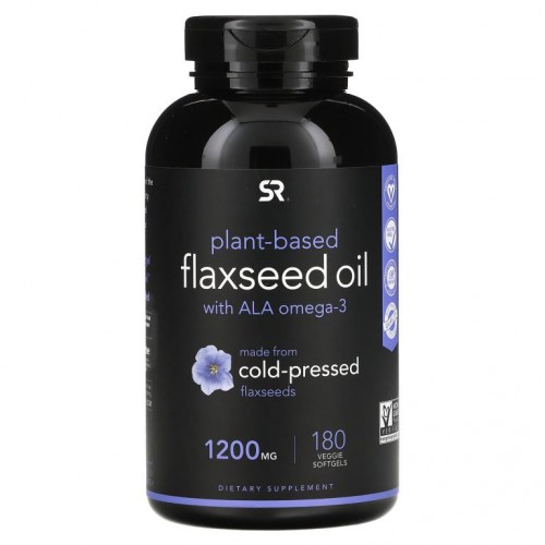 Sports Research, 식물성 아마씨 오일, ALA 오메가3 함유, 1,200mg, 베지 소프트젤 180정