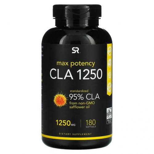 Sports Research, 최대 효능, CLA 1250, 1,250mg, 소프트젤 180정