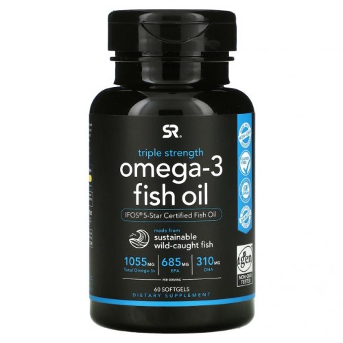 Sports Research, 오메가3 피쉬 오일, 트리플 스트렝스, 1,250mg, 소프트젤 60정