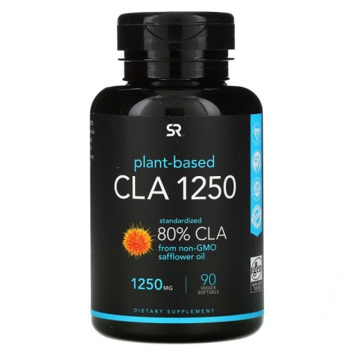 Sports Research, CLA 1250, 식물성 원료, 1,250mg, 식물성 소프트젤 90정