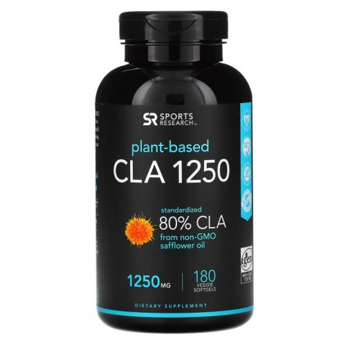 Sports Research, CLA 1250, 1,250mg, 베지 소프트젤 180정