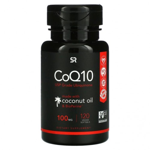 Sports Research, CoQ10, BioPerine & 코코넛 오일 함유, 100mg, 베지 소프트젤 120정