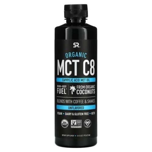 Sports Research, 유기농 MCT C8 오일, 무맛, 473ml(16fl oz)
