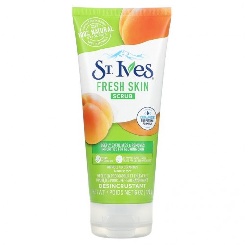 St. Ives, 프레시 스킨, 살구 스크럽, 170g(6oz)