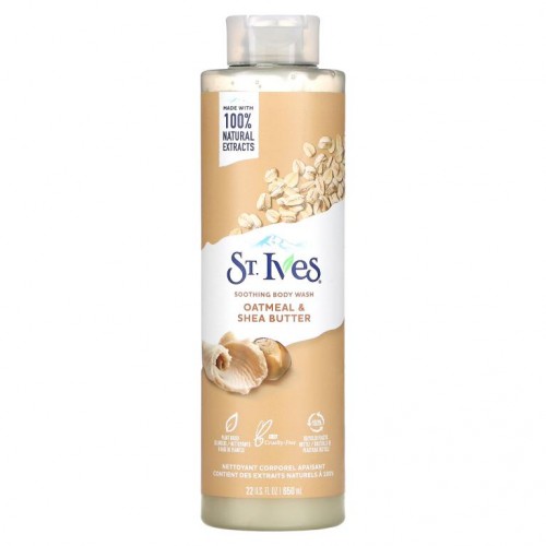 St. Ives, 수딩 바디 워시, 오트밀 & 시어버터, 650ml(22fl oz)
