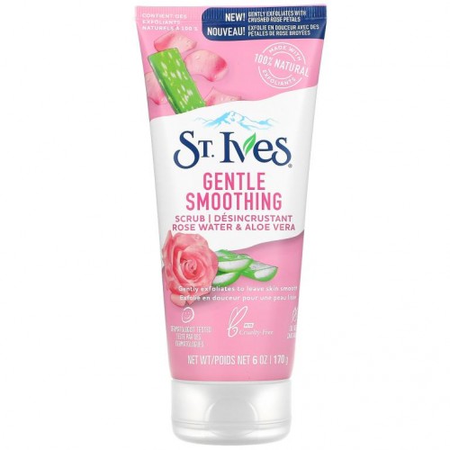 St. Ives, Gentle Smoothing Scrub, Rose Water & Aloe Vera, 6 oz (170 g)