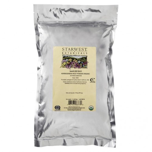 Starwest Botanicals, 유기농 아슈와간다 뿌리 분말, 453.6g(1lb)