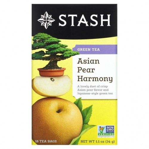 Stash Tea, 녹차, 아시안 페어 하모니, 티백 18개입, 34g(1.1 oz)