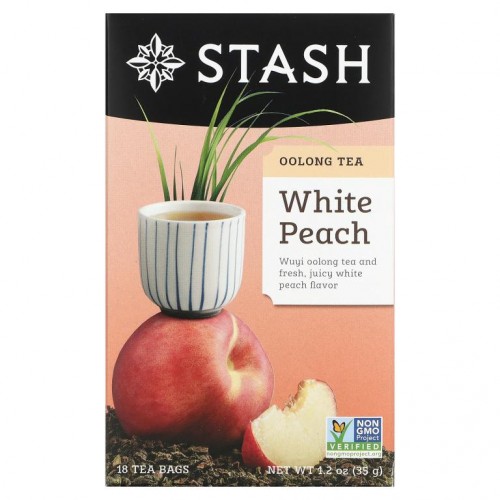 Stash Tea, 우롱차, 화이트 피치, 티백 18개, 35g(1.2oz)