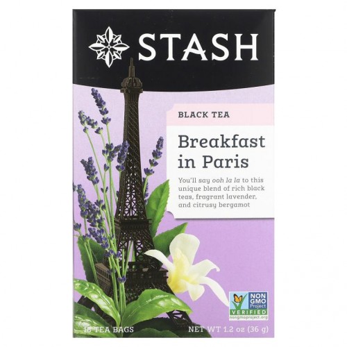 Stash Tea, 홍차, 파리에서의 아침 식사, 18티백, 36g(1.2oz)