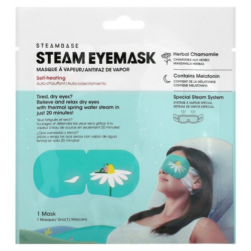 Steambase, 스팀 아이 마스크, 허브 카모마일, 마스크 1개