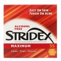 Stridex, Single-Step Acne Control, 맥시멈, 무알코올, 소프트 터치 패드 55매