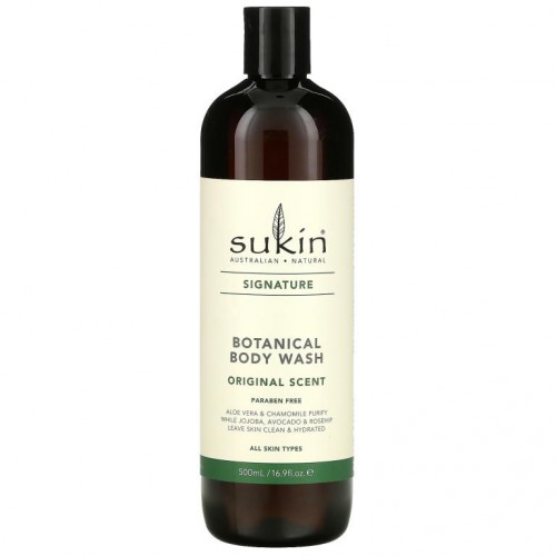 Sukin, 시그니처, 식물성 바디 워시, 오리지널, 500ml(16.9fl oz)