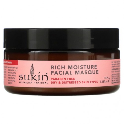 Sukin, 영양 보습 얼굴 마스크, 로즈힙, 100ml(3.38fl oz)