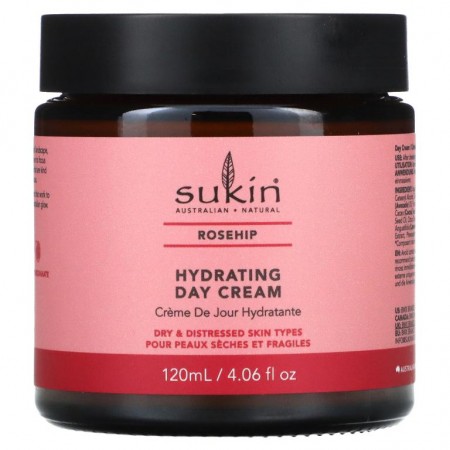 Sukin, 보습 데이 크림, 로즈힙, 120ml(4.06fl oz)