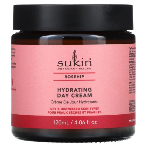 Sukin, 보습 데이 크림, 로즈힙, 120ml(4.06fl oz)